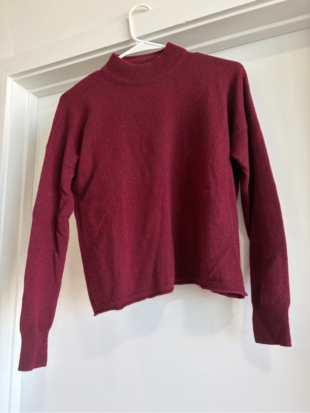 Women’s Burgundy Mock Neck Sweater